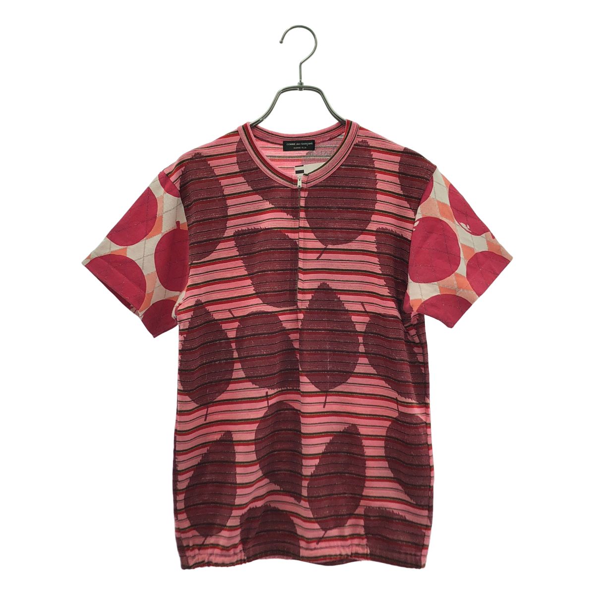 【美品】 COMME des GARCONS HOMME PLUS / コムデギャルソンオムプリュス | 2000SS | 総柄 ハーフジップ カットソー | ピンク | メンズ