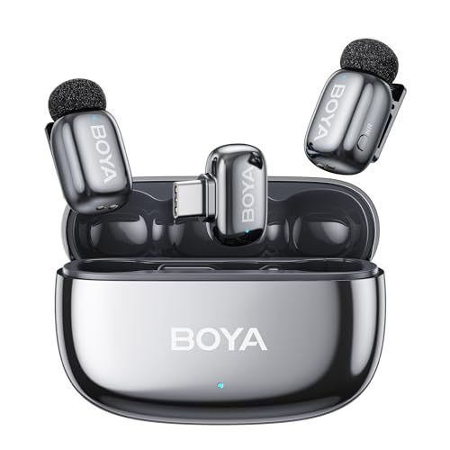 BOYA mini 2 ワイヤレスマイク 5g超軽量ピンマイク iPhone 17/16/15シリーズ対応 Android用集音マイク ノイズキャンセリング APPコントロール 伝送距離100m 30時間連続使用 クリップ式 Vlog撮影/動 42c9d7ca