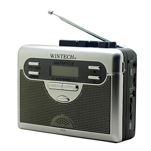 AM/FMラジオ付きテープレコーダー PCT-11R2 オートリバース再生 デジタル表示AM/FMラジオ(ワイドFM対応) デジタル時計 目覚しアラーム 単三乾電池×2本(別売) ACアダプター(別売) (シルバー×グレー)ts 2c304278
