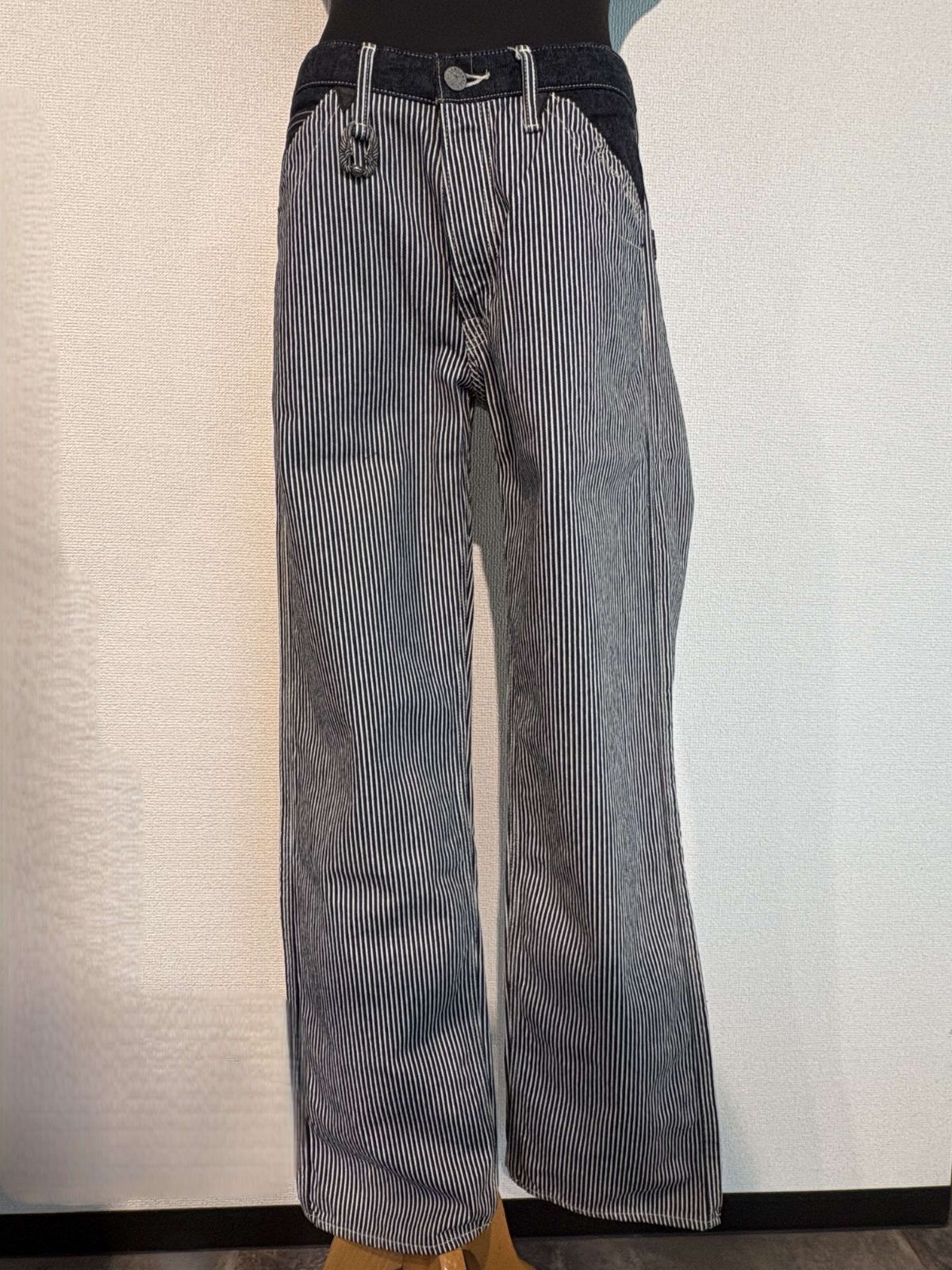 VANSON　ヨークベルト付き　ロゴ刺繍デニム＆ダックワークパンツ　ジーンズ　Hickory　ヒッコリー　34インチ　バンソン　メンズ　アメカジ　バイク　バイカー　ロック　ストリート　カジュアル　ハーレー　ツーリング　アウトドア　ペインター　ボトムス 15,077円