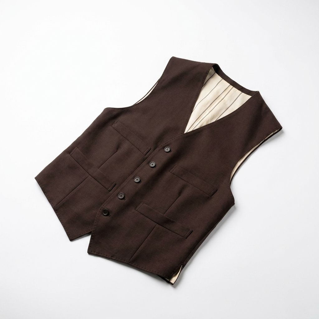 メンズ ベスト ジレ ブラウン クラシック フォーマル シンプル LARDINI