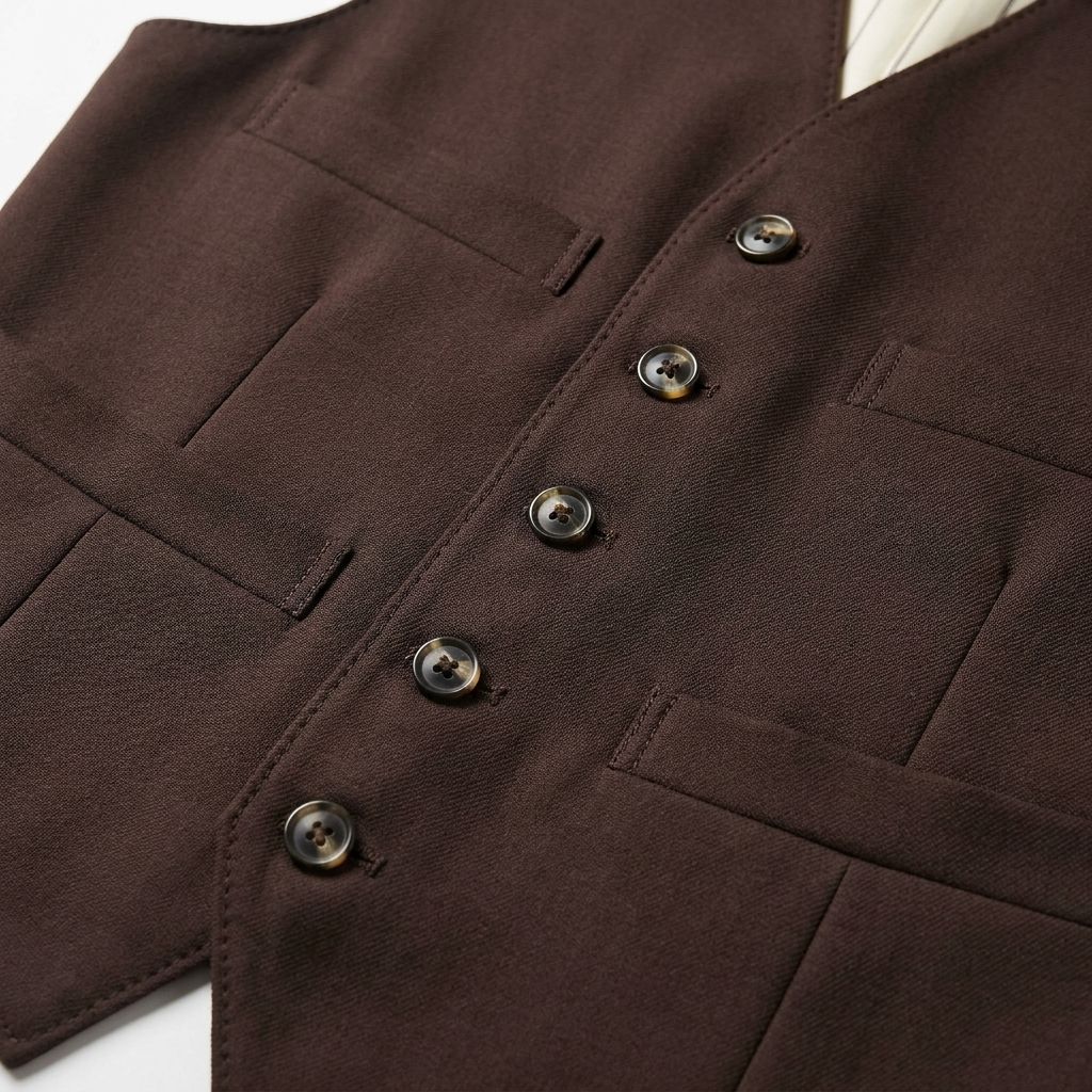 メンズ ベスト ジレ ブラウン クラシック フォーマル シンプル LARDINI