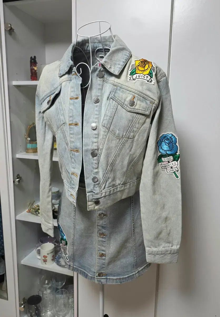 Denim juicy デニム 刺繍 パッチ 上下セット