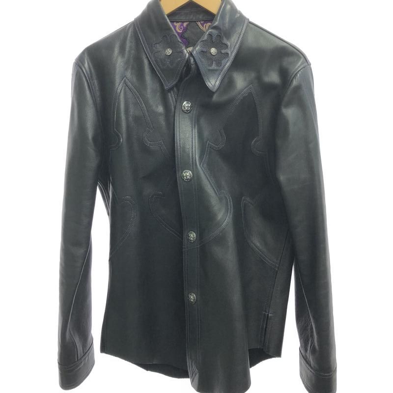 【中古】SKKIN レザージャケット ハードボタン サイズXS 黒 スキン[66]