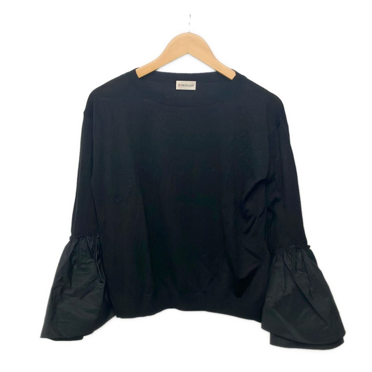 MONCLER(モンクレール) 長袖カットソー サイズXS レディース美品 MAGLIA TRICOT GIROCOLLO 90982 -00 -A9014 黒 クルーネック