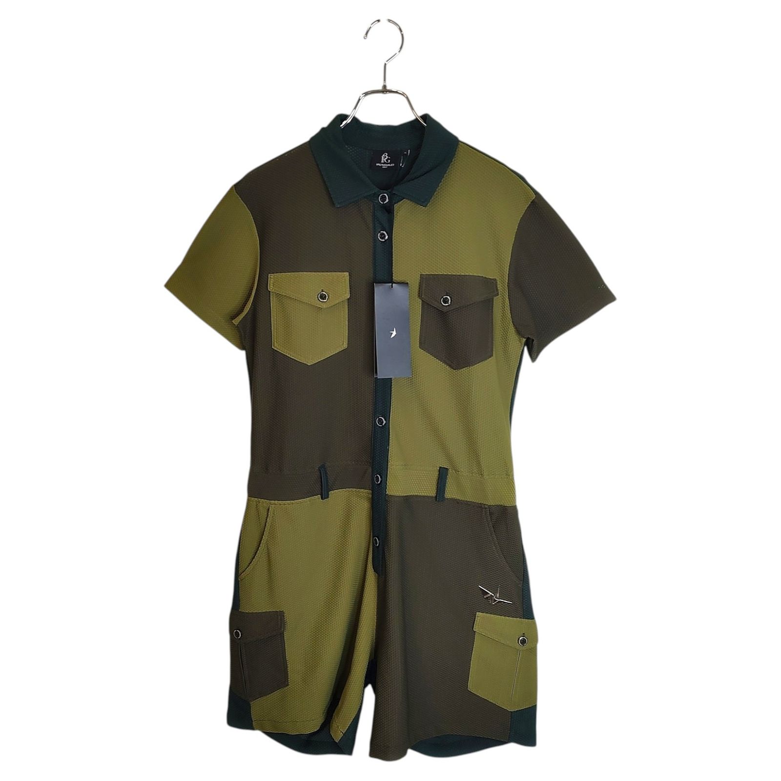 1PIU1UGUALE3 GOLF ウノピゥウノウグァーレトレ ゴルフ 24SS JUMPSUIT ジャンプスーツ ワンピース GSB069-POE488 3 L カーキ レディース