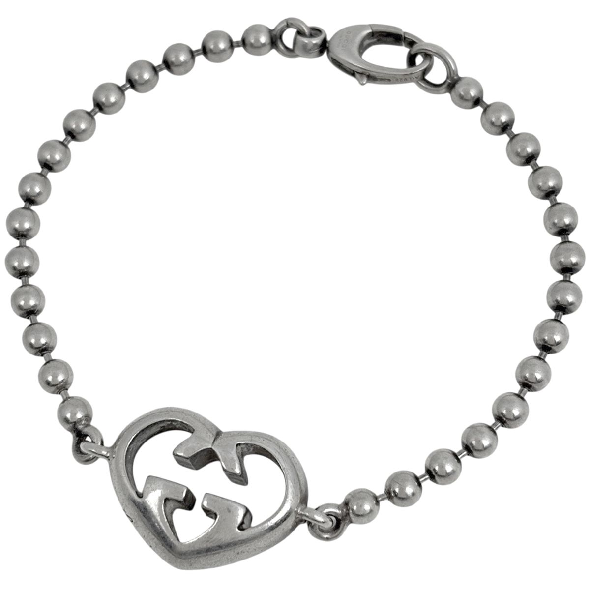 グッチ GUCCI ハートモチーフ ブレスレット GGロゴ シルバー