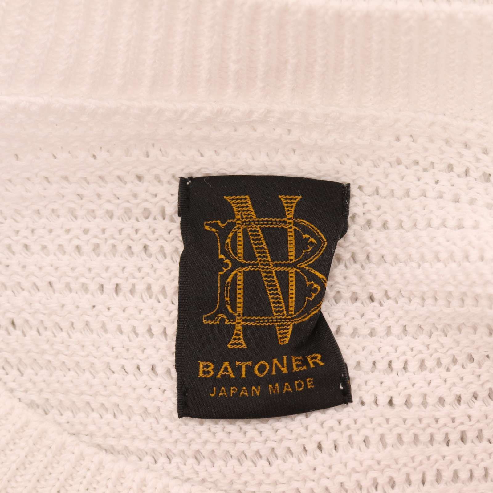 【美品】BATONER 半袖サマーニット　リネン100% 日本製　2 春夏 BATONER バトナー 春夏☆ 半袖 サマーニット プルオーバー カットソー
