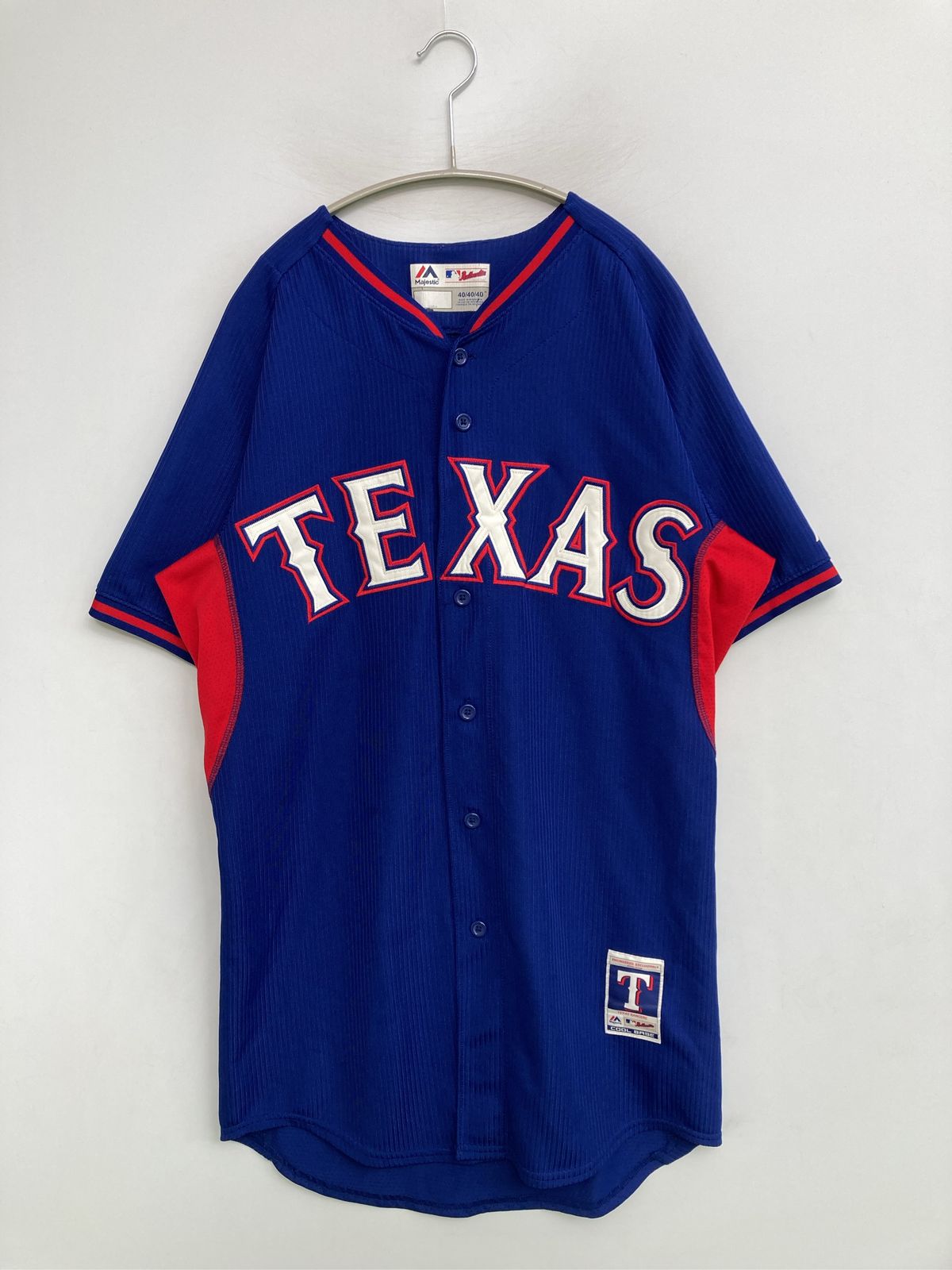 Majestic マジェスティック シャツ/ブラウス 40 ブルー 前面プリント ブランドロゴ ミドル丈 半袖 ノーカラー メンズ 7,291円