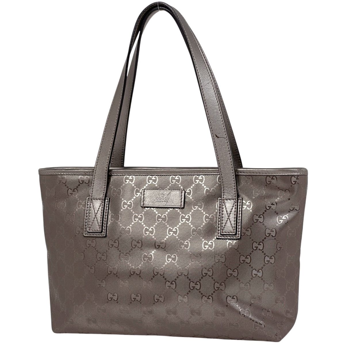 グッチ GUCCI GGインプリメ トートバッグ GG柄 メタリック コーティングキャンバス ピンクゴールド 211138 【中古】