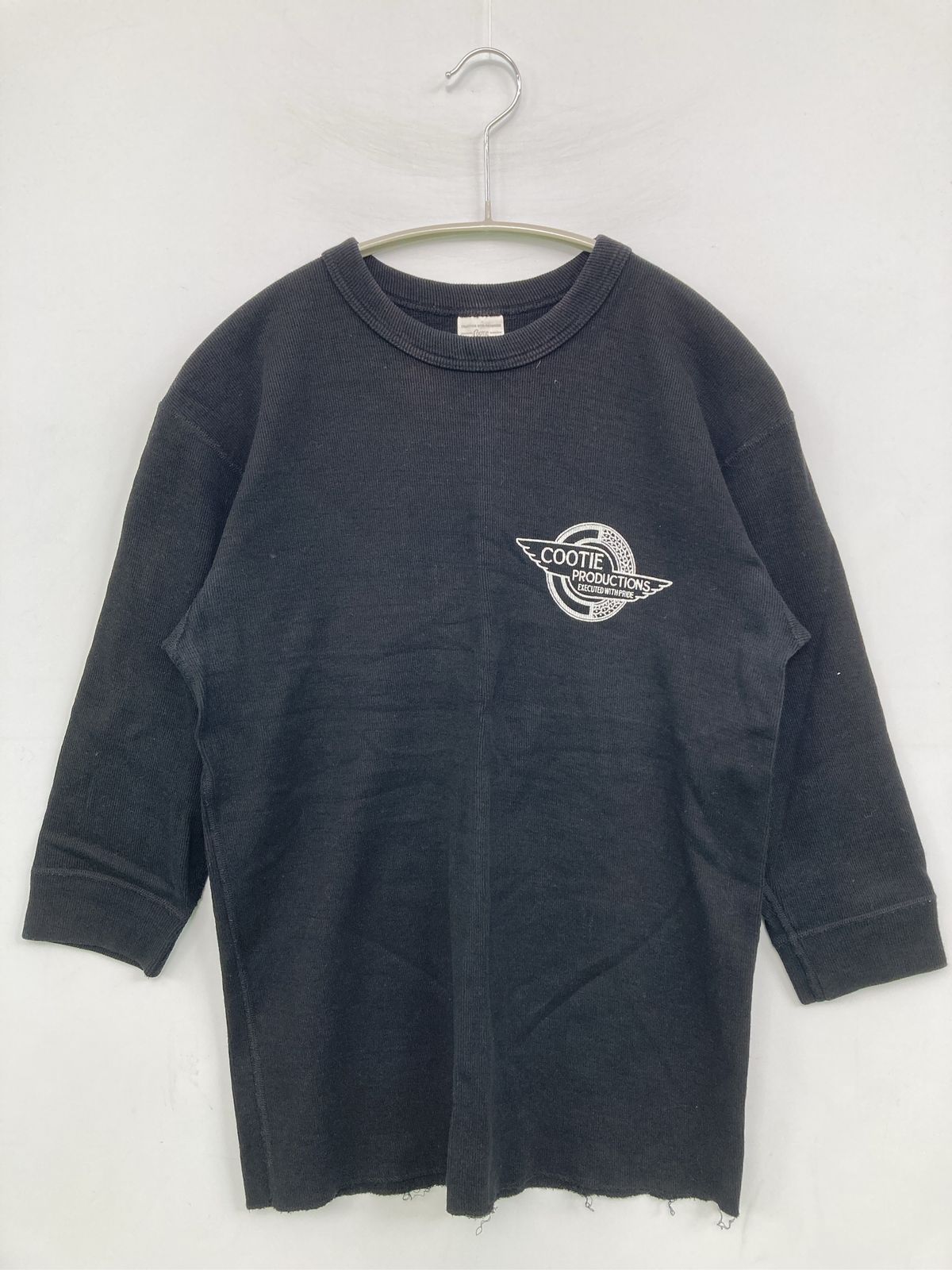 COOTIE Tシャツ/カットソー Medium ブラック 前面プリント バックプリント ブランドロゴ ショート丈 半端袖 クルーネック(丸首) メンズ レディース