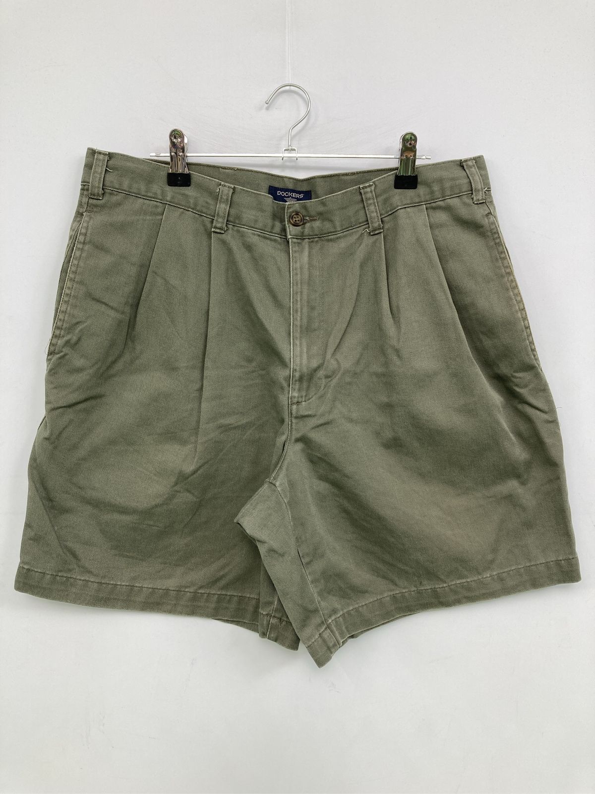 DOCKERS ドッカーズ チノパンツ W34 カーキ ショート・ひざ上丈 コットン 無地 ワンポイント スタンダード レギュラー メンズ