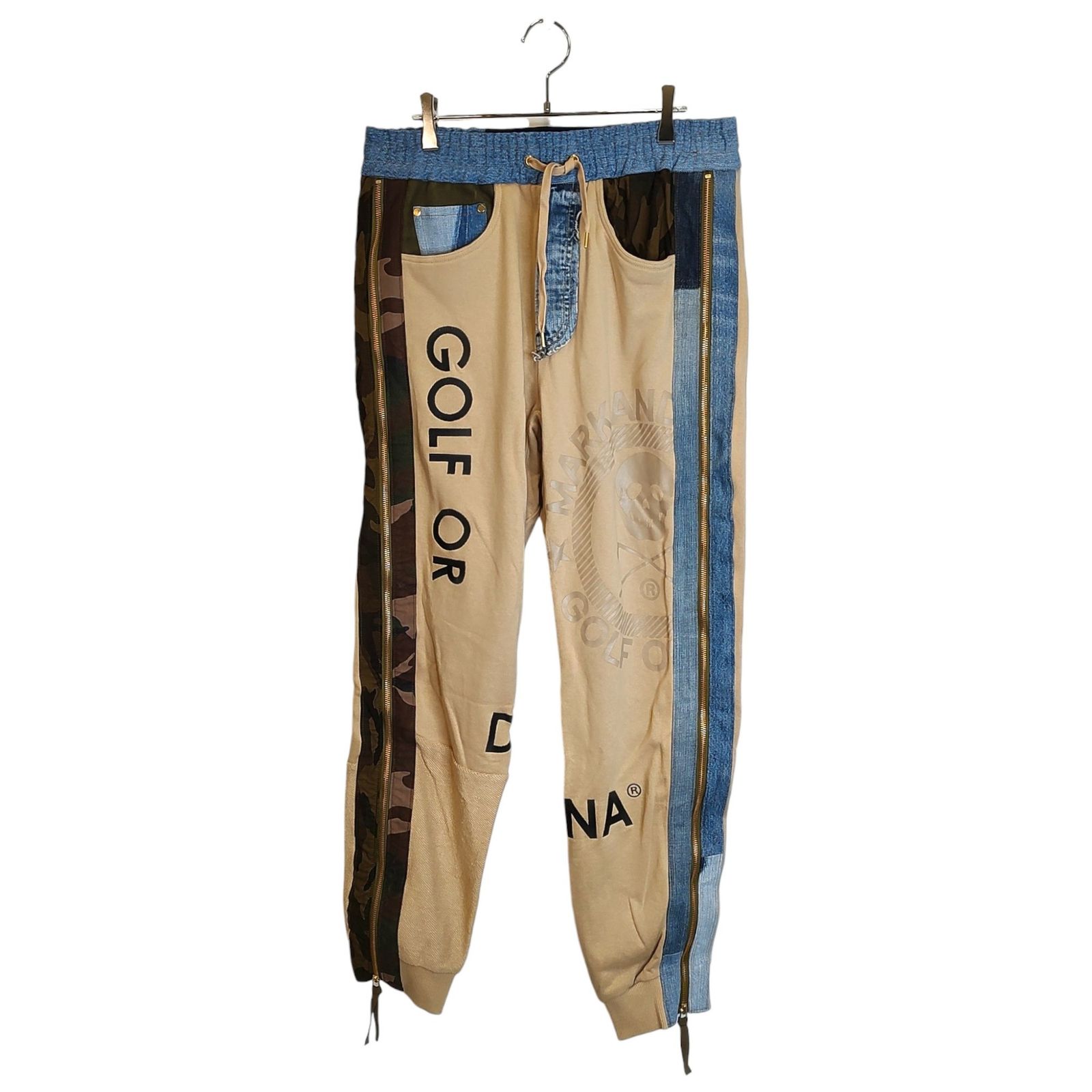 MARK&LONA マークアンドロナ ゴルフ 25SS Abstract One-off Pants リメイク スウェットパンツ MLM-5A-AT21 48 マルチ メンズ