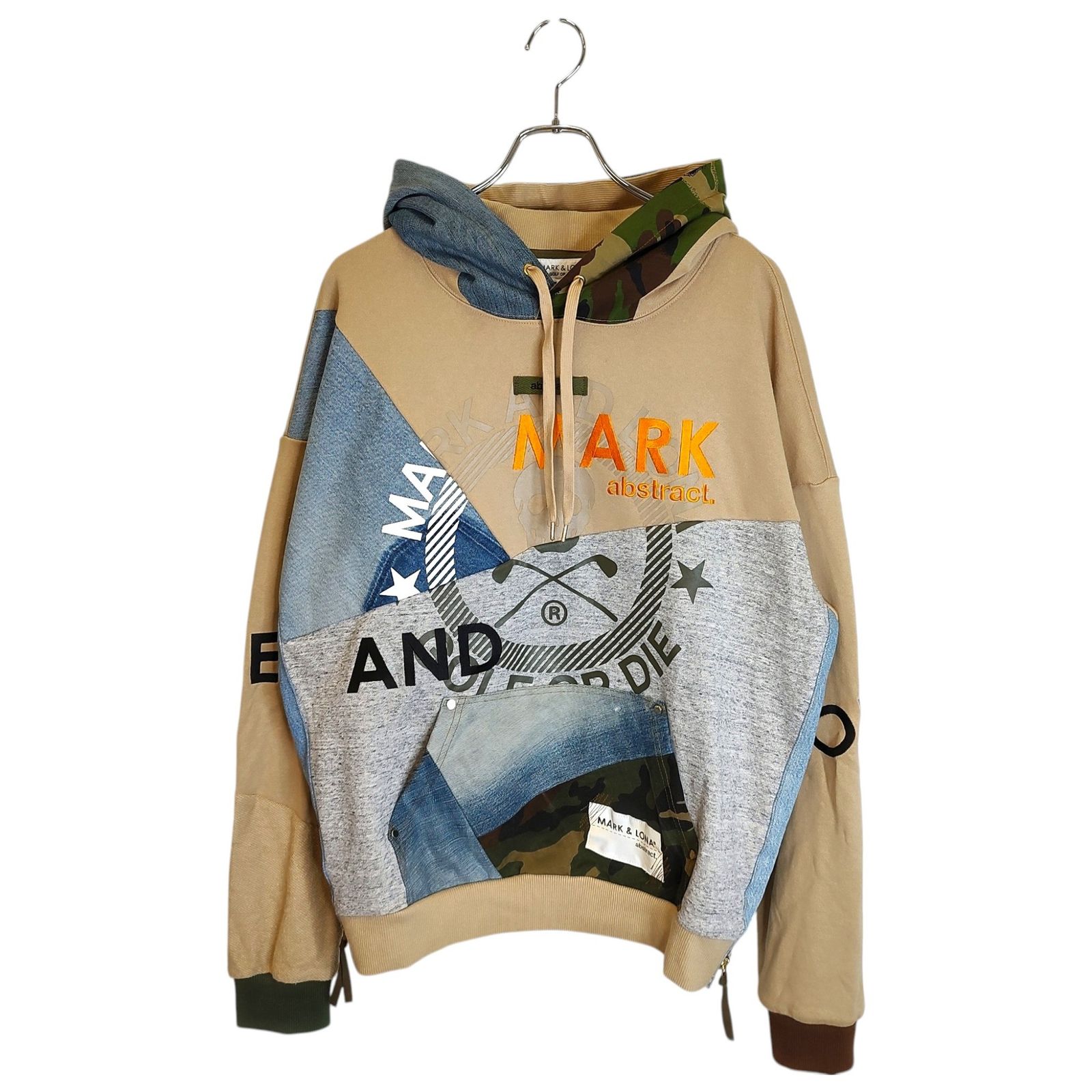 MARK&LONA マークアンドロナ ゴルフ 25SS Abstract One-off Hoodie リメイク プルオーバー パーカー MLM-5A-AC21 48 マルチ メンズ