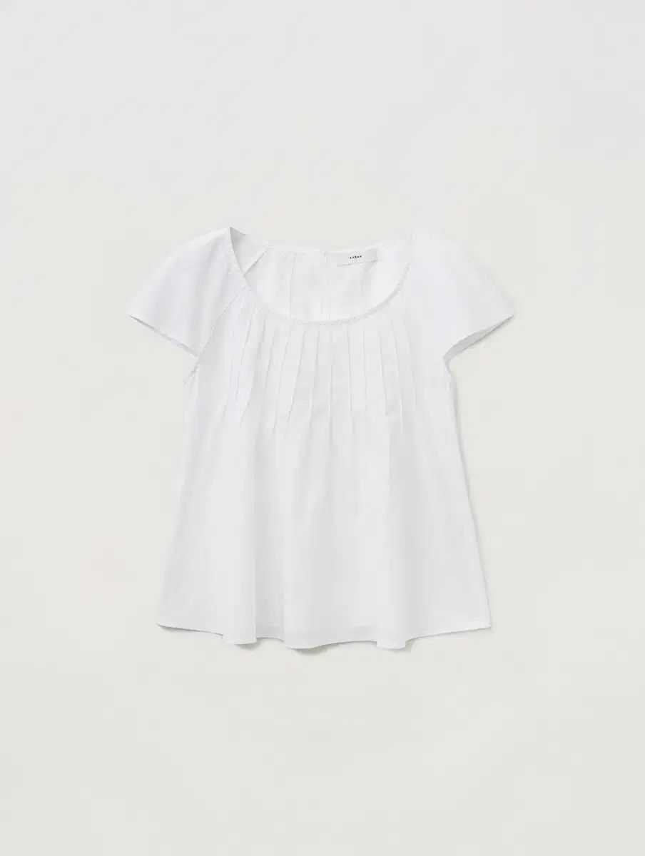 Pintuck cotton cap sleeve blouse アイボリー