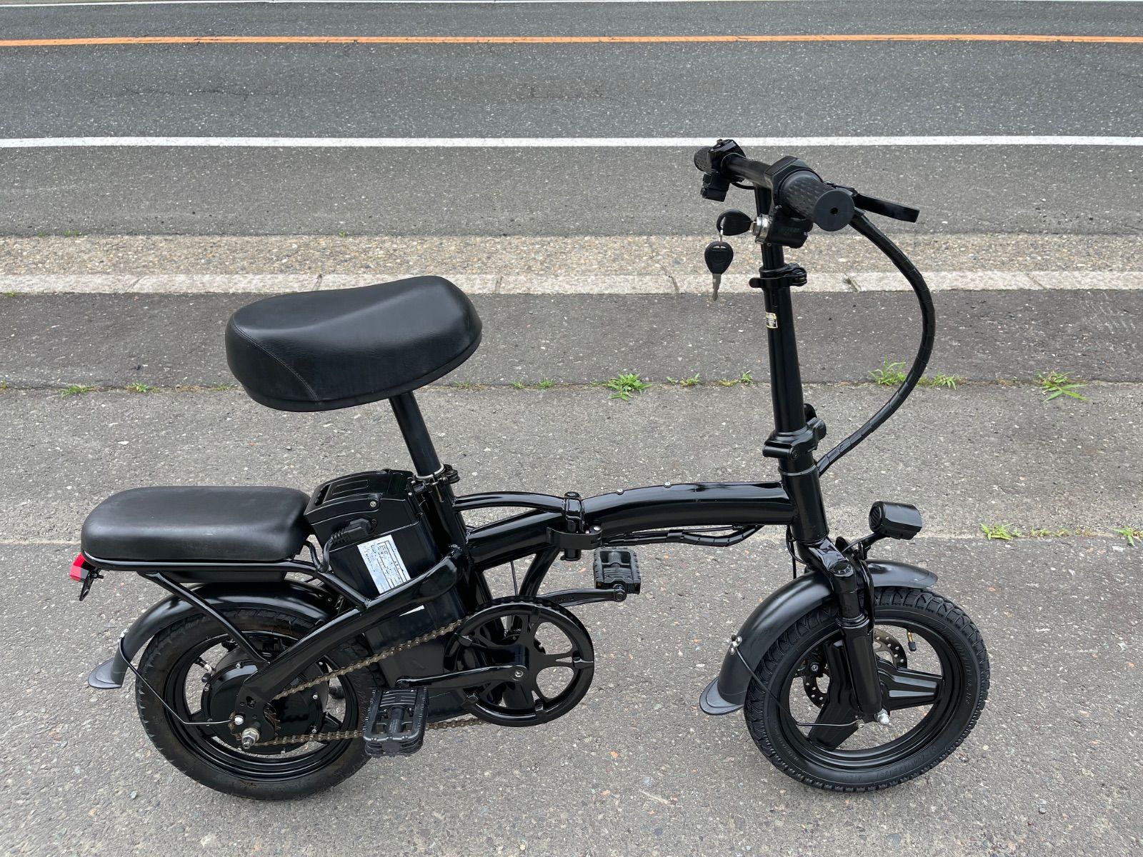 電動アシスト折りたたみ自転車 ブラック 0392【動作確認済】送料無料 ディスク式 MTB 折り畳み電動アシスト