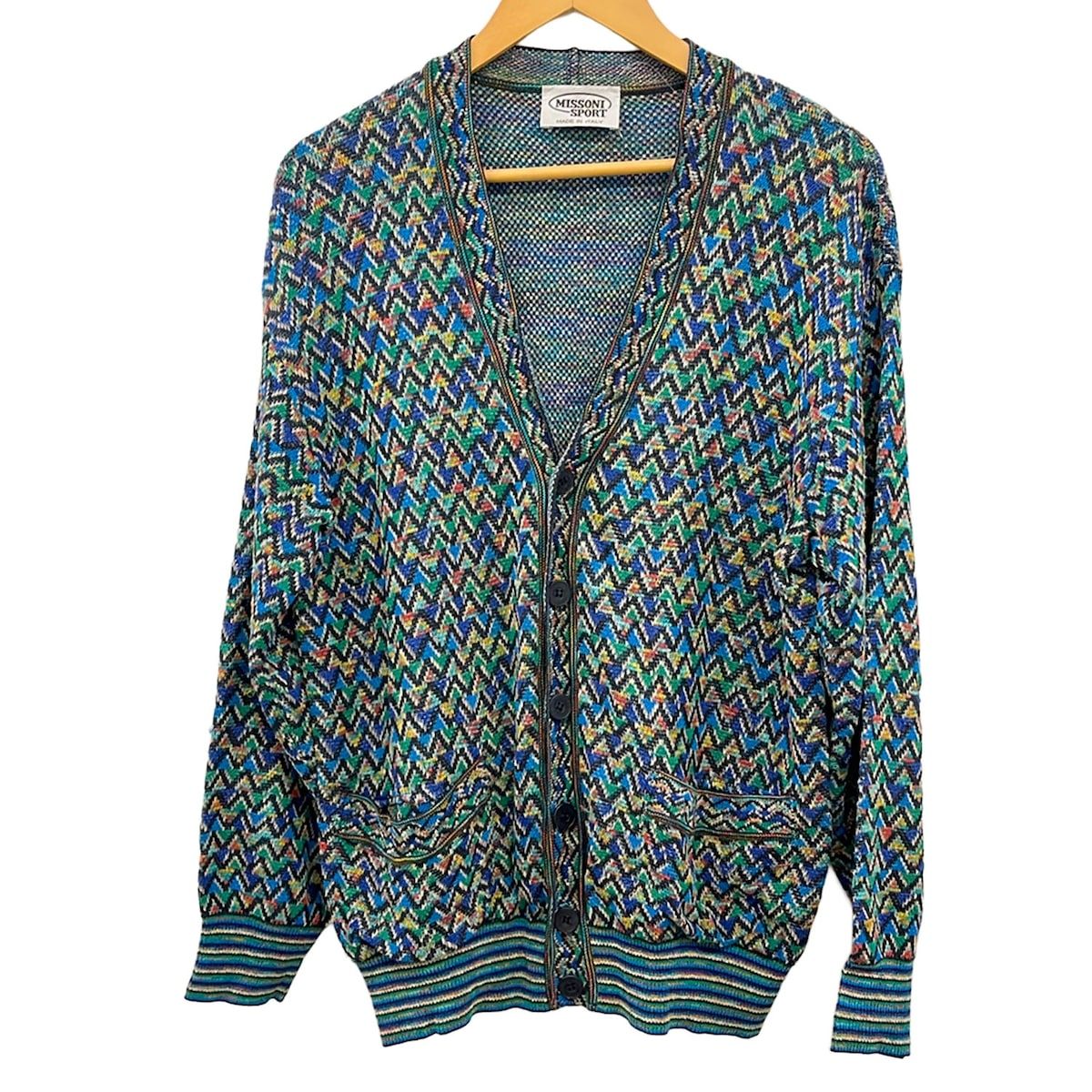 ミッソーニ MISSONI カーディガン サイズM - ブルーグリーン×ダーク