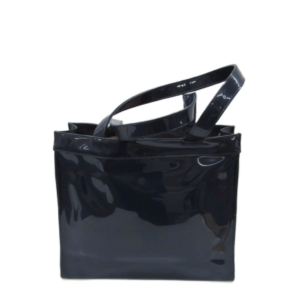 アクアスキュータム AQUASCUTUM トートバッグ エナメル 紺 ネイビー