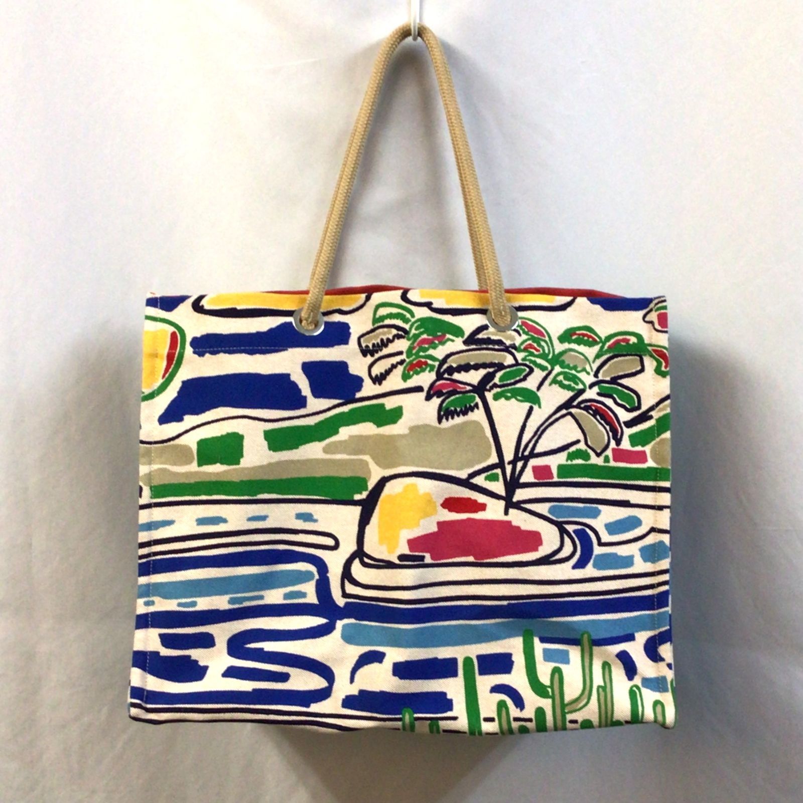 HERMES　エルメス　 ビーチトート　ビーチバッグ　ファルニエンテ　ジョーヌ　コットン　シルバー金具　キャンバス　 トート　バッグ