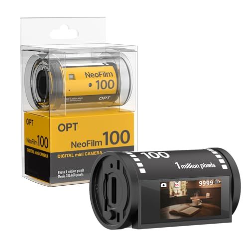 opt！ OPT100 Neo Film フィルム型 デジタルカメラ トイカメラ ディスプレイ搭載 35mm ネガフィルム レトロ アンティーク 写真 動画 録音 コンパクト キーホルダー ストラップ microSD対応 Type-C充電 日本語取扱説明書YZ