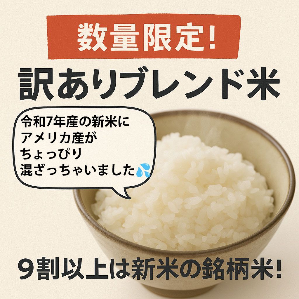 訳ありブレンド米 20kg 令和7年産新米 ｜コスパ◎ - メルカリ