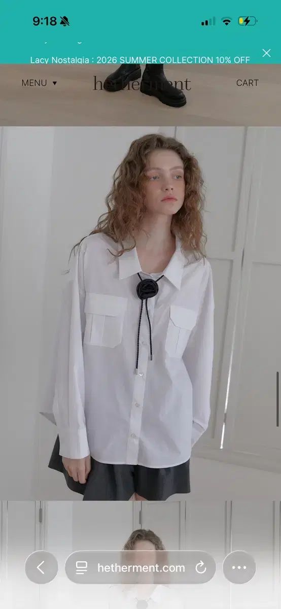HETHERMENT 白 シャツ two pocket painter shirts