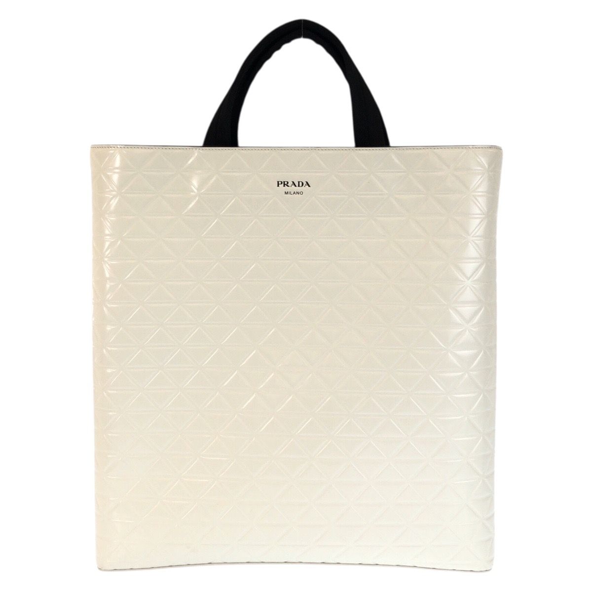 美品 PRADA プラダ 未使用 水筒付き ホワイト ブラック シルバー金具 