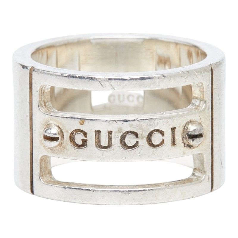グッチ ロゴ ビス リング 指輪 #6 SV925 シルバー レディース GUCCI【1-0265304】