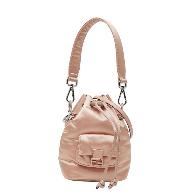 フェンディ モントレゾール ミニ ハンドバッグ ショルダーバッグ 2WAY 8BS010 ピンク サテン レディース FENDI【1-0266308】