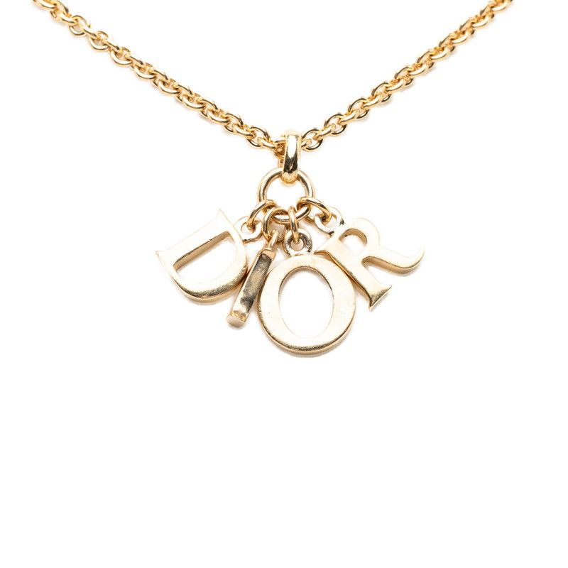 ディオール ロゴ ネックレス ゴールド メッキ レディース Dior【1-0270699】