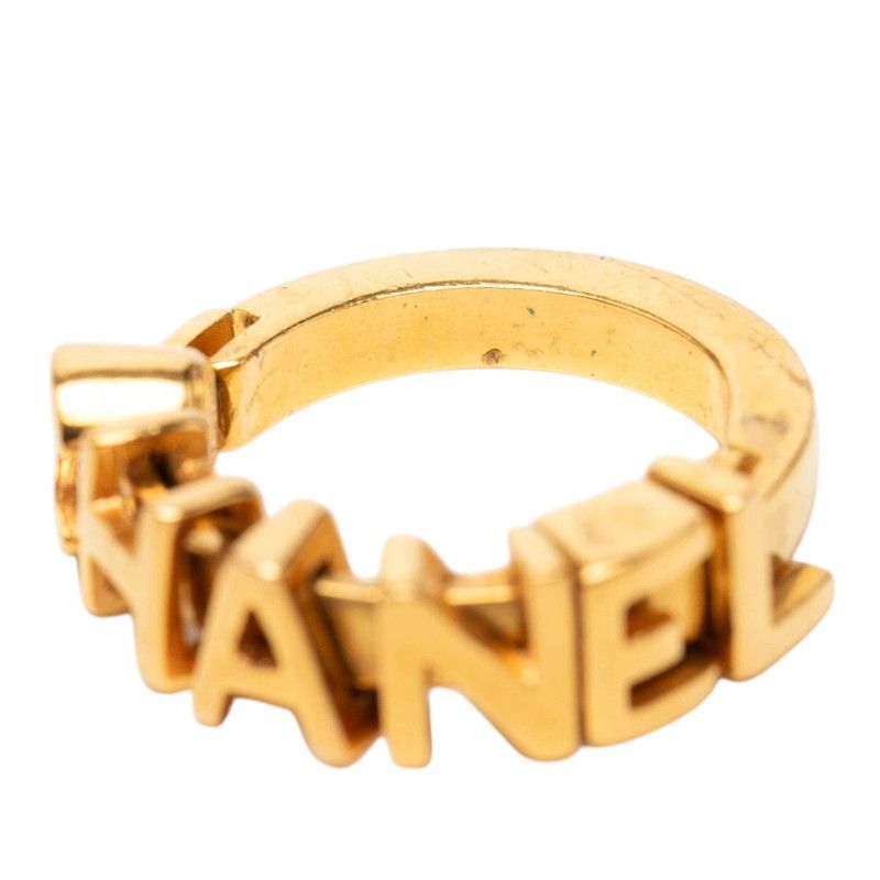 シャネル ロゴ リング 指輪 01P ゴールド メッキ レディース CHANEL【1 