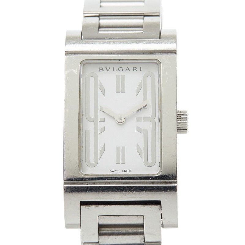 ブルガリ レッタンゴロ 腕時計 RT39S ホワイト シルバー ステンレススチール レディース BVLGARI【214-71806】