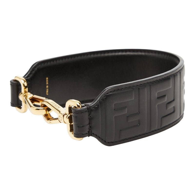 フェンディ ミニストラップユー ショルダーストラップ ブラック レザー レディース FENDI【1-0273965】