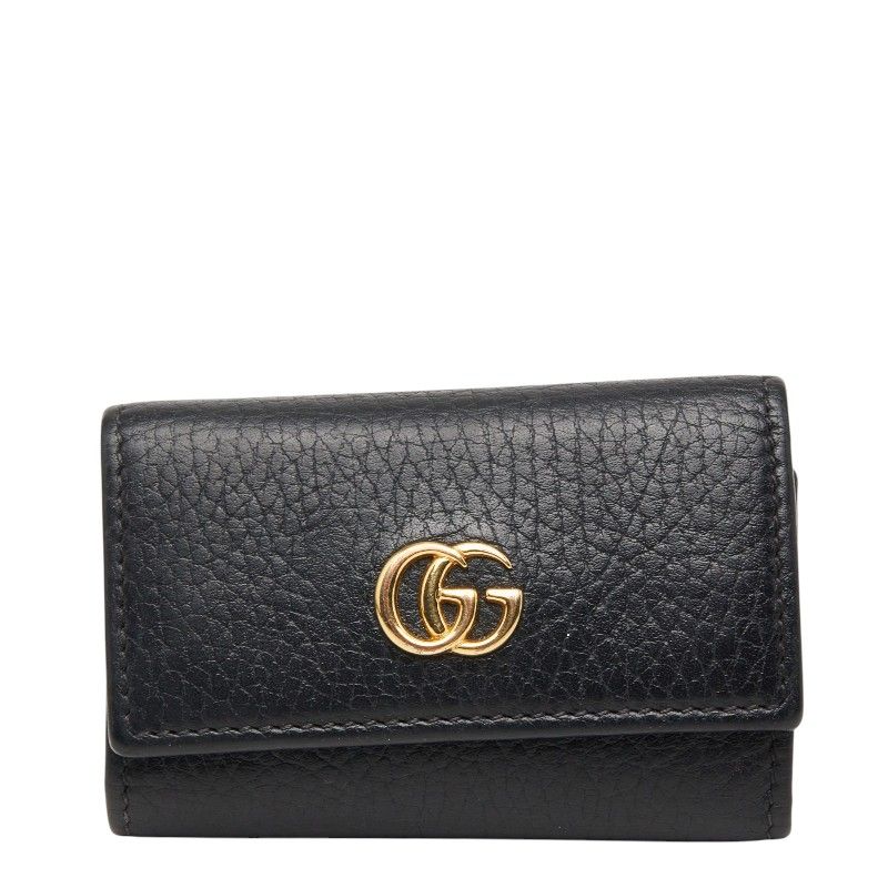 グッチ ダブルＧ キーケース 456118 ブラック レザー レディース GUCCI【1-0274400】