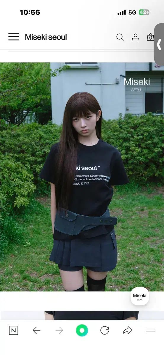 ミセキソウル Pleats mini skort CHARCOAL 1