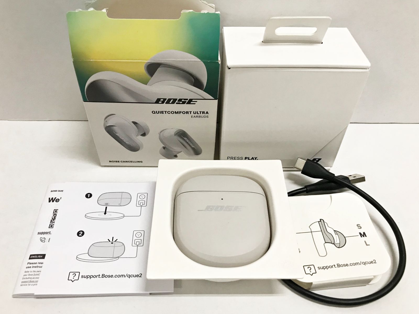 52.【動作確認済】BOSE(ボーズ) Quietcomfort Ultra Earbuds (第2世代) ワイヤレスイヤホン ホワイトスモーク【併売品】▲