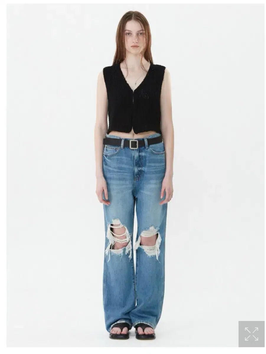 (旧オープンプロダクト)OPEN YY DISTRESSED KNEE JEANS