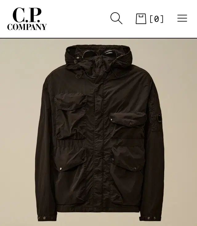 26SS C.P. Company(シー ピー カンパニー) フラット ナイロン ゴーグル ジャケット ブラック 出品