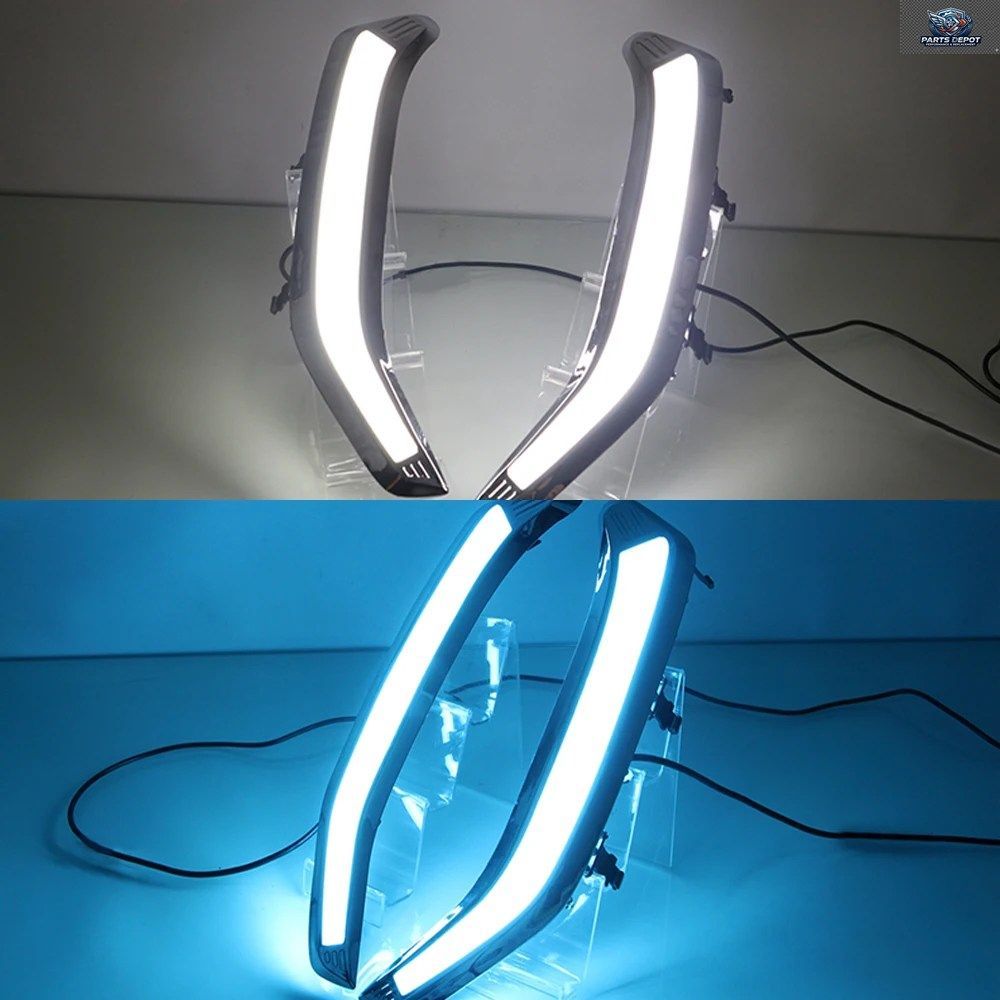 2013年式スバルフォレスター用点滅ライト - 18個のLEDデイタイムランニングライト（DRL）、防水仕様、イエローシグナル