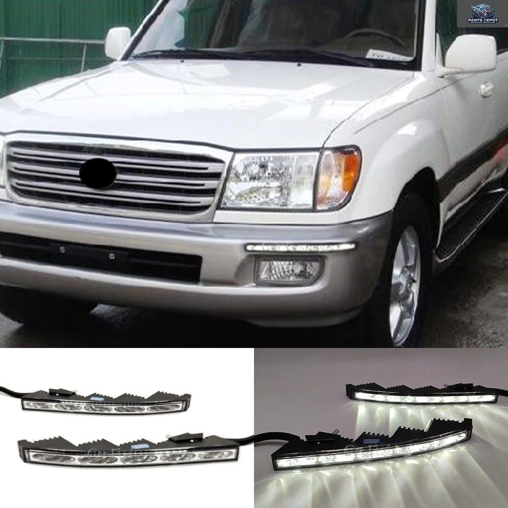 トヨタ ランドクルーザー FJ200 2008 - 2013 用 LED DRL デイライト フロントバンパー フォグランプ
