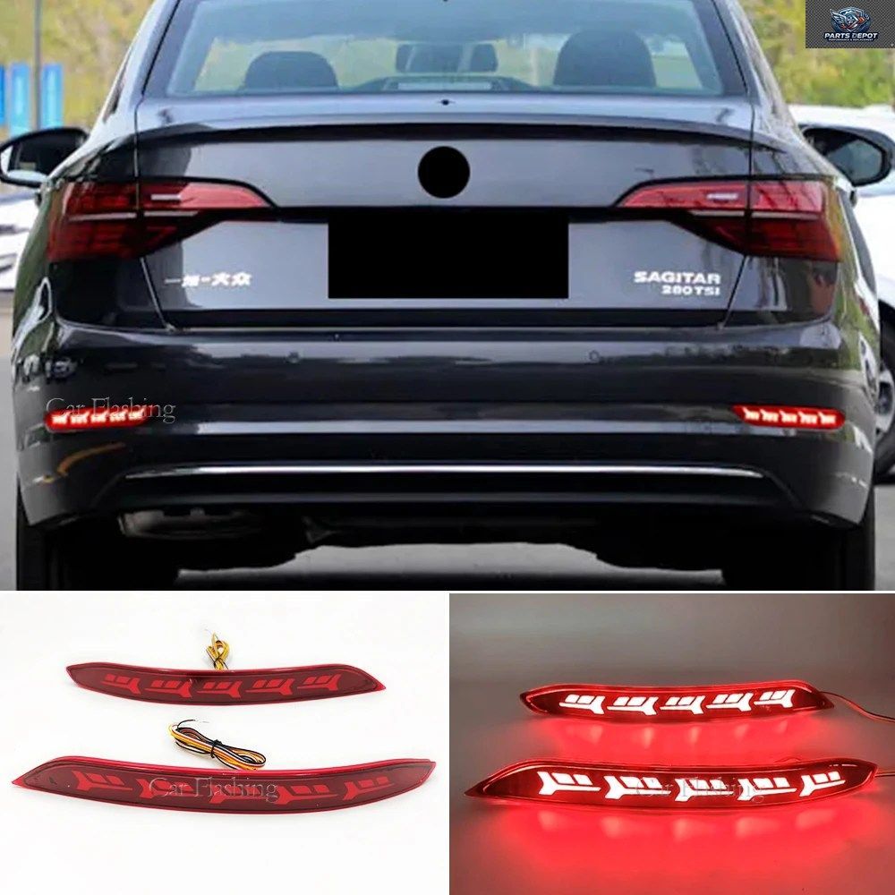 フォルクスワーゲン サギタール MK7 2019 - 22 車用 LED リアバンパー リフレクター ライト 1 セット テール ドライビング ブレーキ ターン