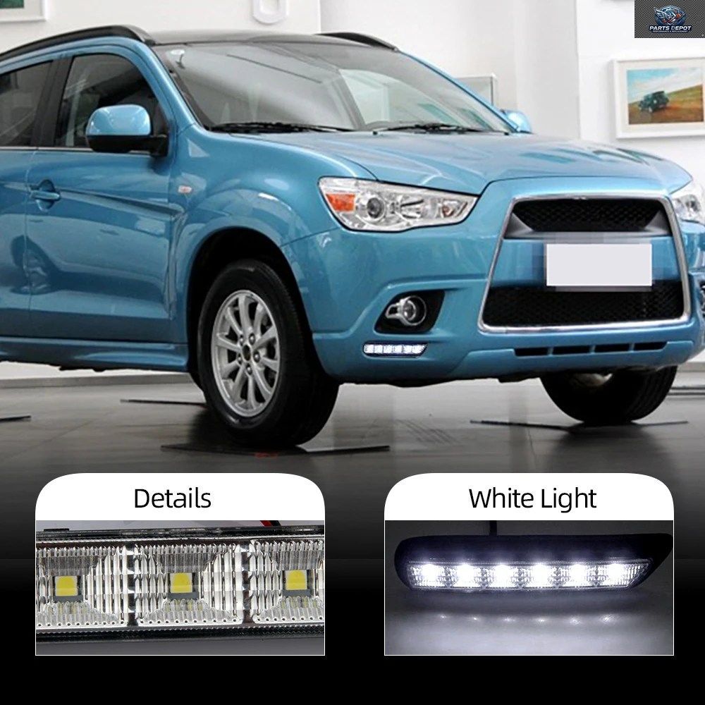 三菱ASX 2010 2011 2012用カーライト LEDデイタイムランニングライト デイライト 防水フォグランプ