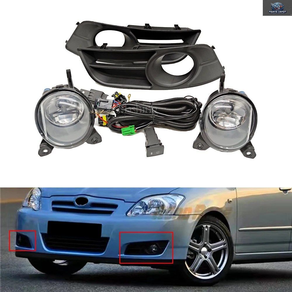 車用LEDフォグランプ フォグランプ トヨタ カローラ 2004 2005 2006 ヨーロッパ仕様 ハーネス配線カバー グリル ハロゲン