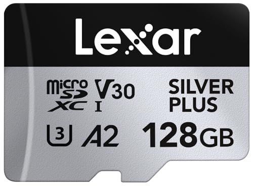Lexar Silver Plus 128GB Micro SDカード 最大205MB/s MicroSDXC UHS-Iフラッシュメモリーカード アダプター付き C10 U3 A2 V30対応 フルHD 4K UHD 高速TFカード ドロー 91d893eb
