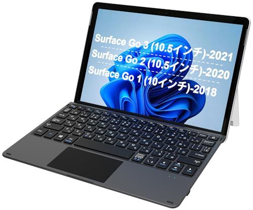 Arteck マイクロソフト Surface Go タイプ カバー, Bluetooth キーボード薄型 タッチパット搭載 ワイヤレスキーボードSurface Go 4、Surface Go3(2021)、Surface Go2(2020)、 005a9826