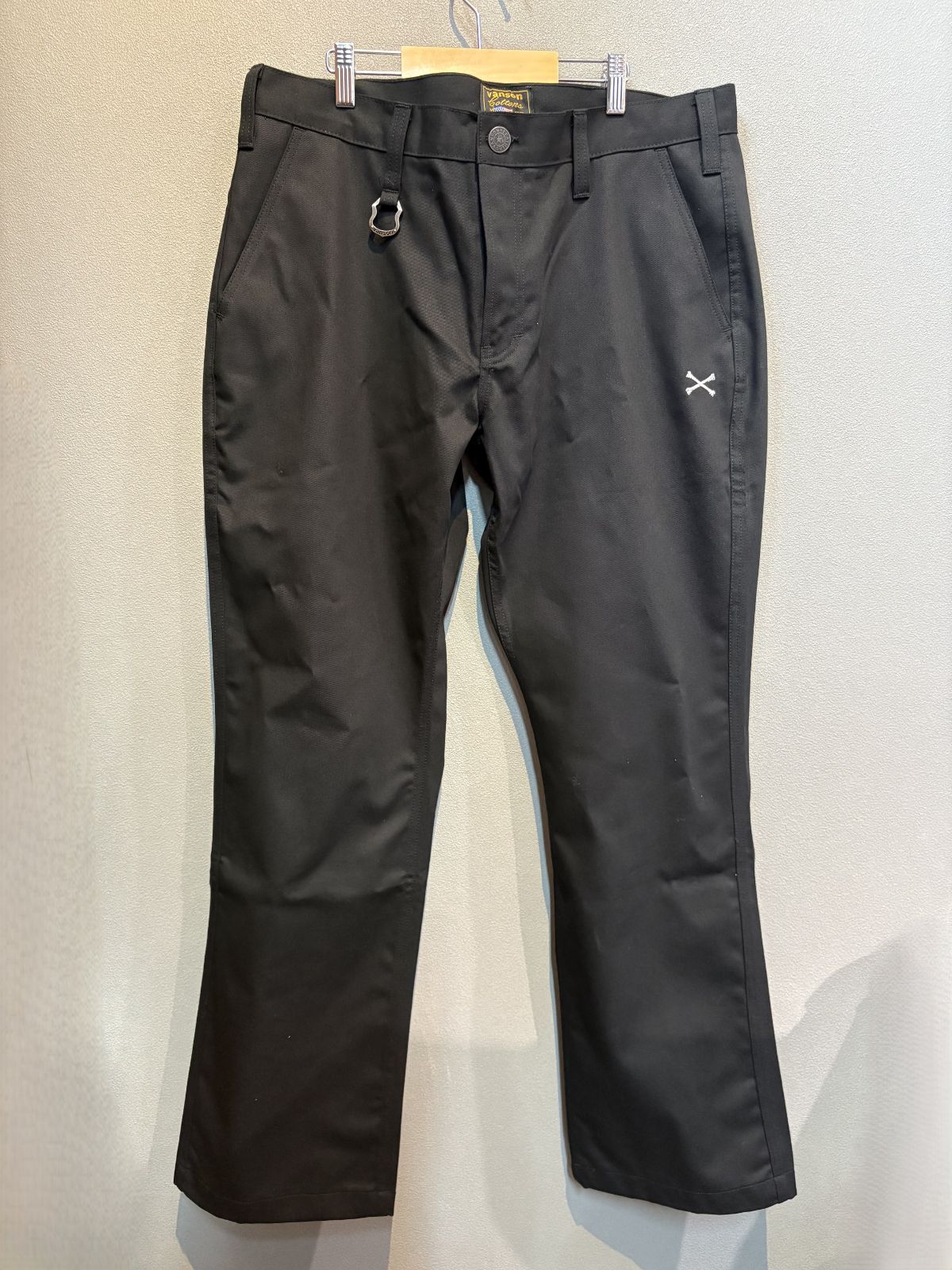 バンソン クロスボーン チノワークパンツ チノパン メンズ ブラック 36インチ VANSON クロスボーン チノワークパンツ チノパン 36インチ バンソン