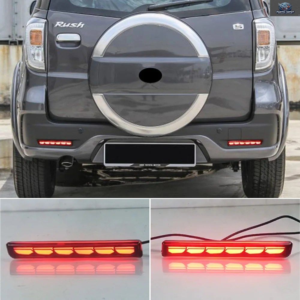 トヨタ ラッシュ ルクシオ 2014 - 16 フォグランプ ブレーキ ターンシグナルライト 1 ペア 車用 LED リア リフレクター ランプ