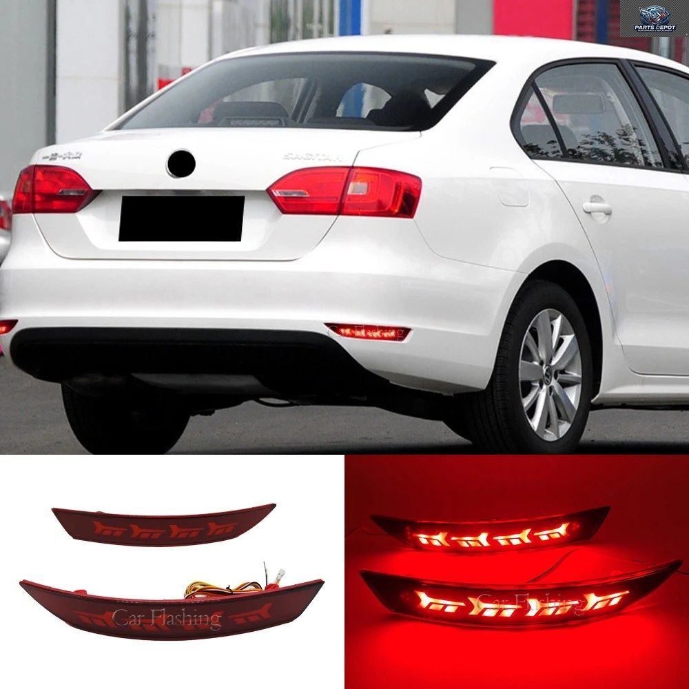 フォルクスワーゲン サギタール 2012 2013 2014 車用 LED リアバンパー リフレクターライト 2個セット テール ドライビング ブレーキ ター