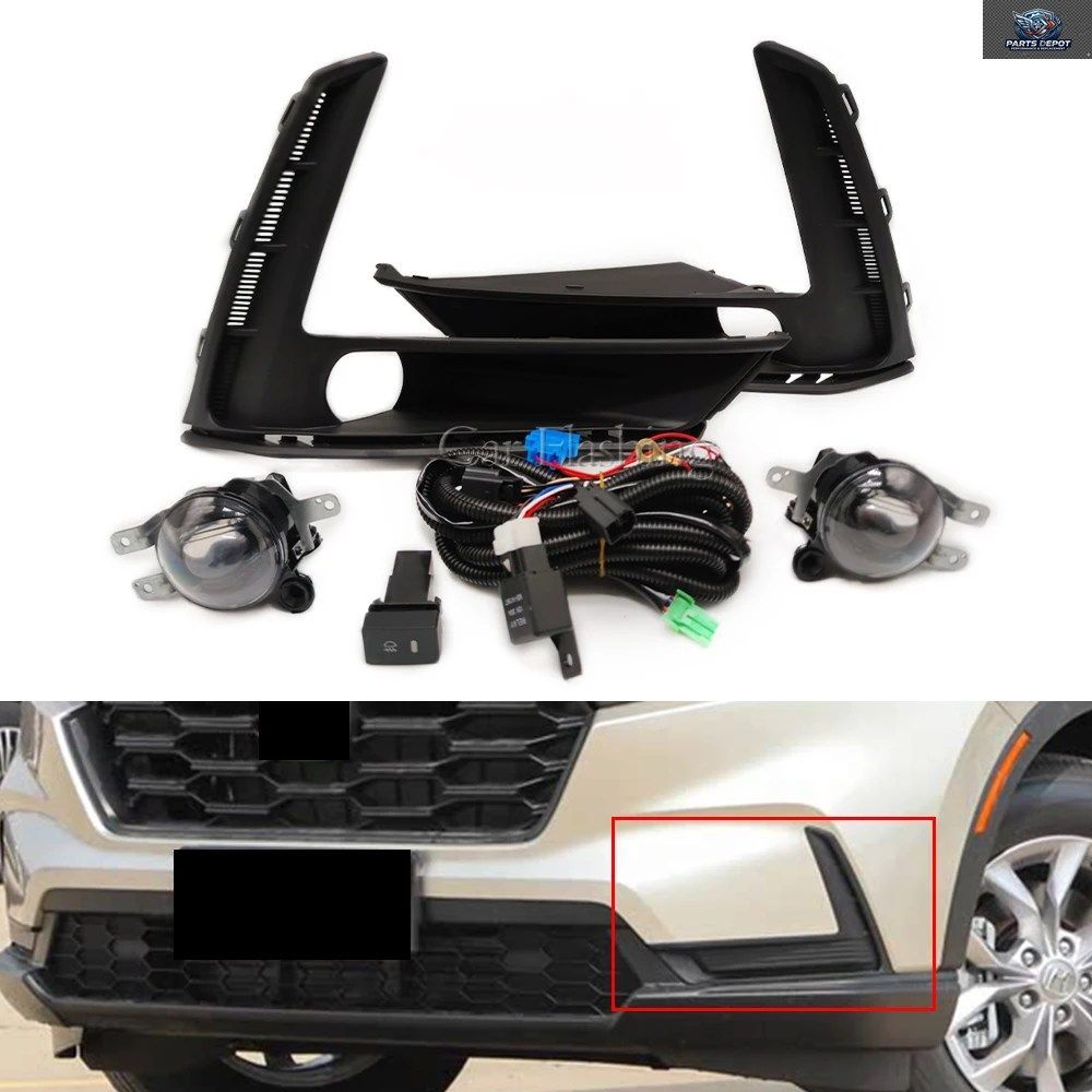 ホンダ CR-V CRV 2023 2024 用 フロントフォグランプアセンブリ LED フォグランプ ホワイト カバー スイッチ リレー ハーネス ヘッドライト