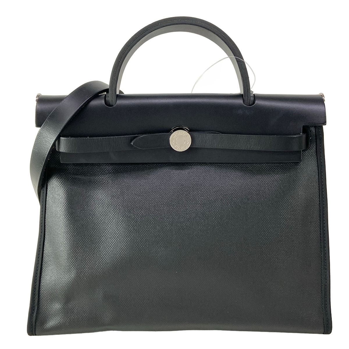 HERMES(エルメス) ハンドバッグ エールバッグジップPM 黒 シルバー金具